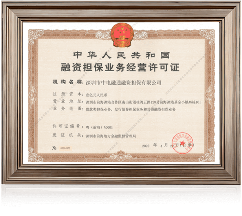 融资担保业务经营许可证